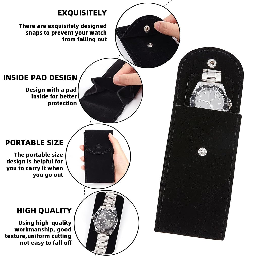 ZORBES® Travel Watch Box, Leather Storage Case Wrist Watch Storage Pouch, Double Sided Velvet Liner Anti-Scratch Protective Storage Pouch, Travel Watch Organizer, 7x13x4cm, Only Box ZORBES® Travel Watch Box, Leather Storage Case Wrist Watch Storage Pouch, Double Sided Velvet Liner Anti-Scratch Protective Storage Pouch, Travel Watch Organizer, 7x13x4cm, Only Box